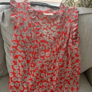 Orange and Blue sleeveless shirt